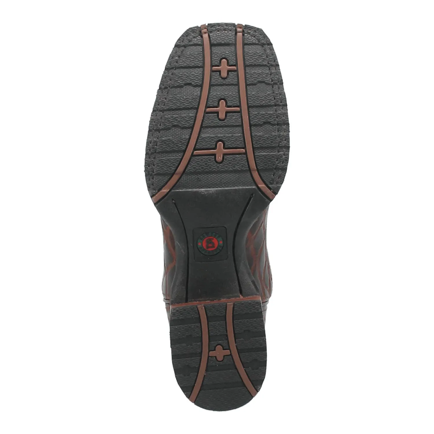 Laredo Mens Grid Rust Leather Cowboy Boots