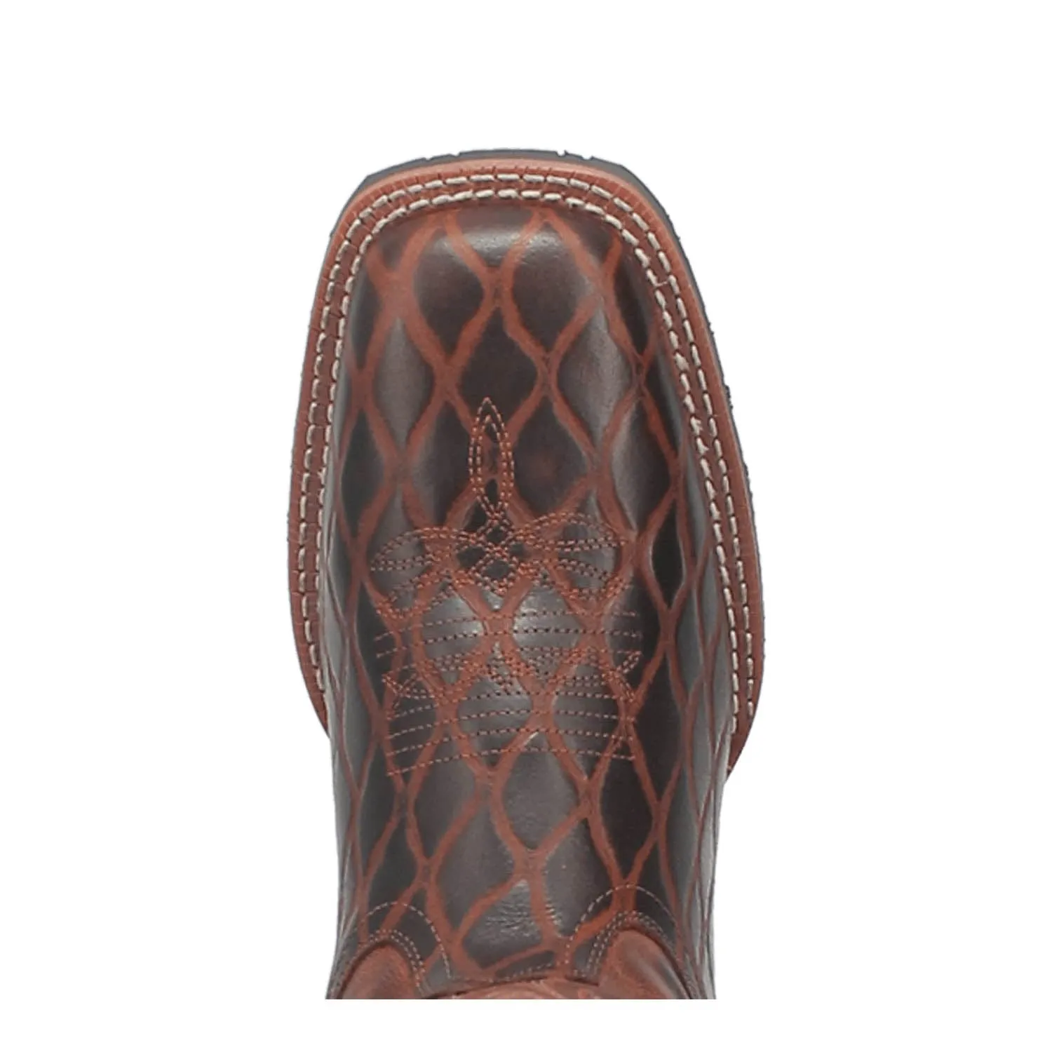 Laredo Mens Grid Rust Leather Cowboy Boots