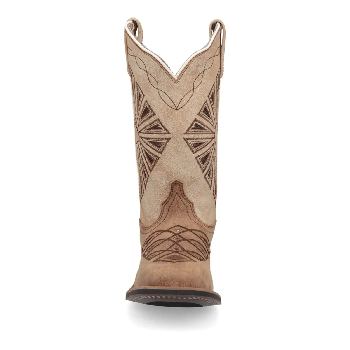 Laredo Women's Kite Days Broad Square Toe Leather Boots - Brown / Bone 5821