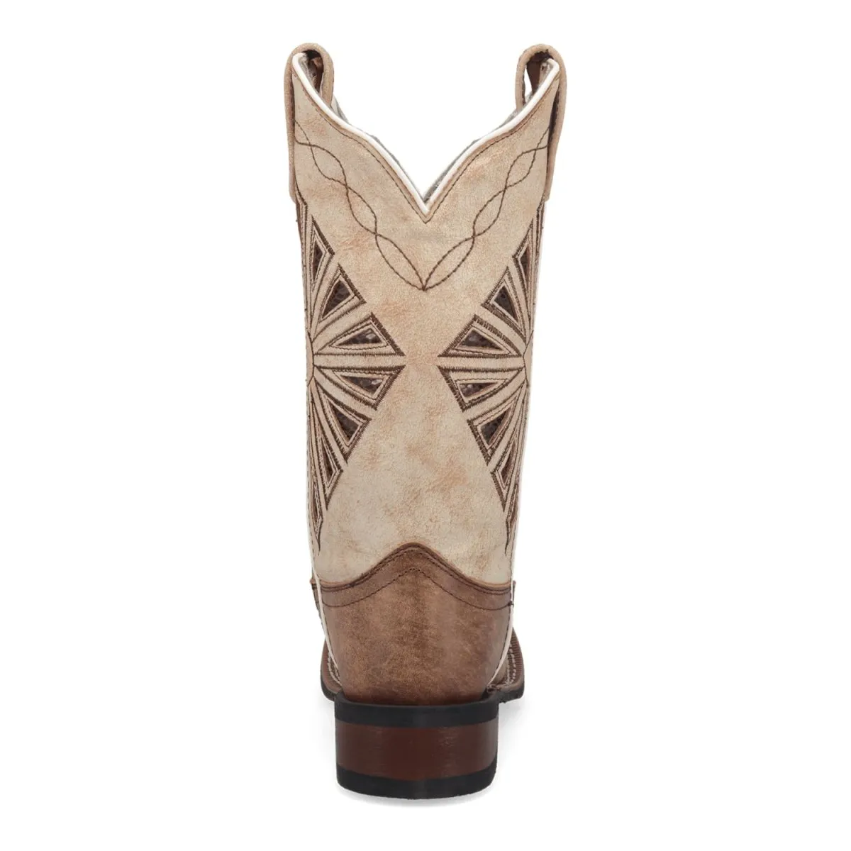 Laredo Women's Kite Days Broad Square Toe Leather Boots - Brown / Bone 5821