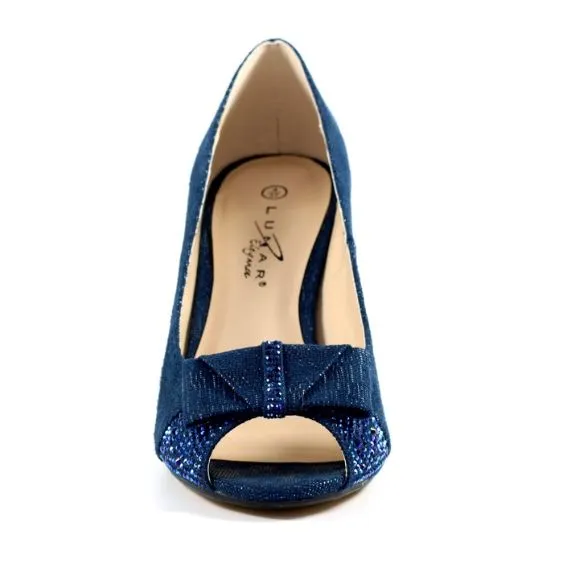 Lunar "Mira" Navy Peep Toe Court Shoe