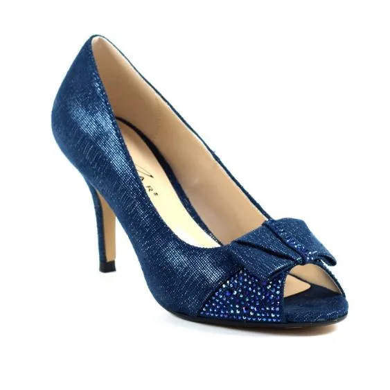 Lunar "Mira" Navy Peep Toe Court Shoe