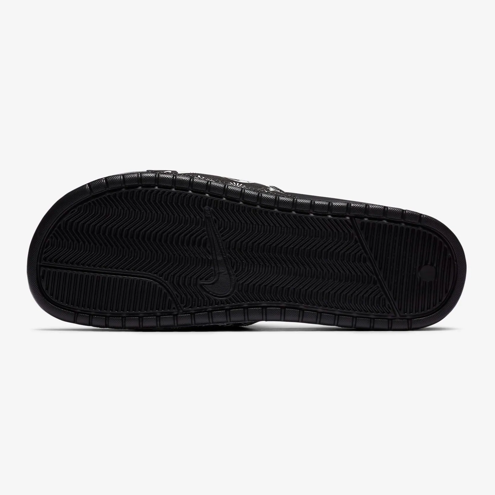 Men's Nike Benassi JDI Slides "Worldwide" (Black/White/Green Strike)(631261-042)