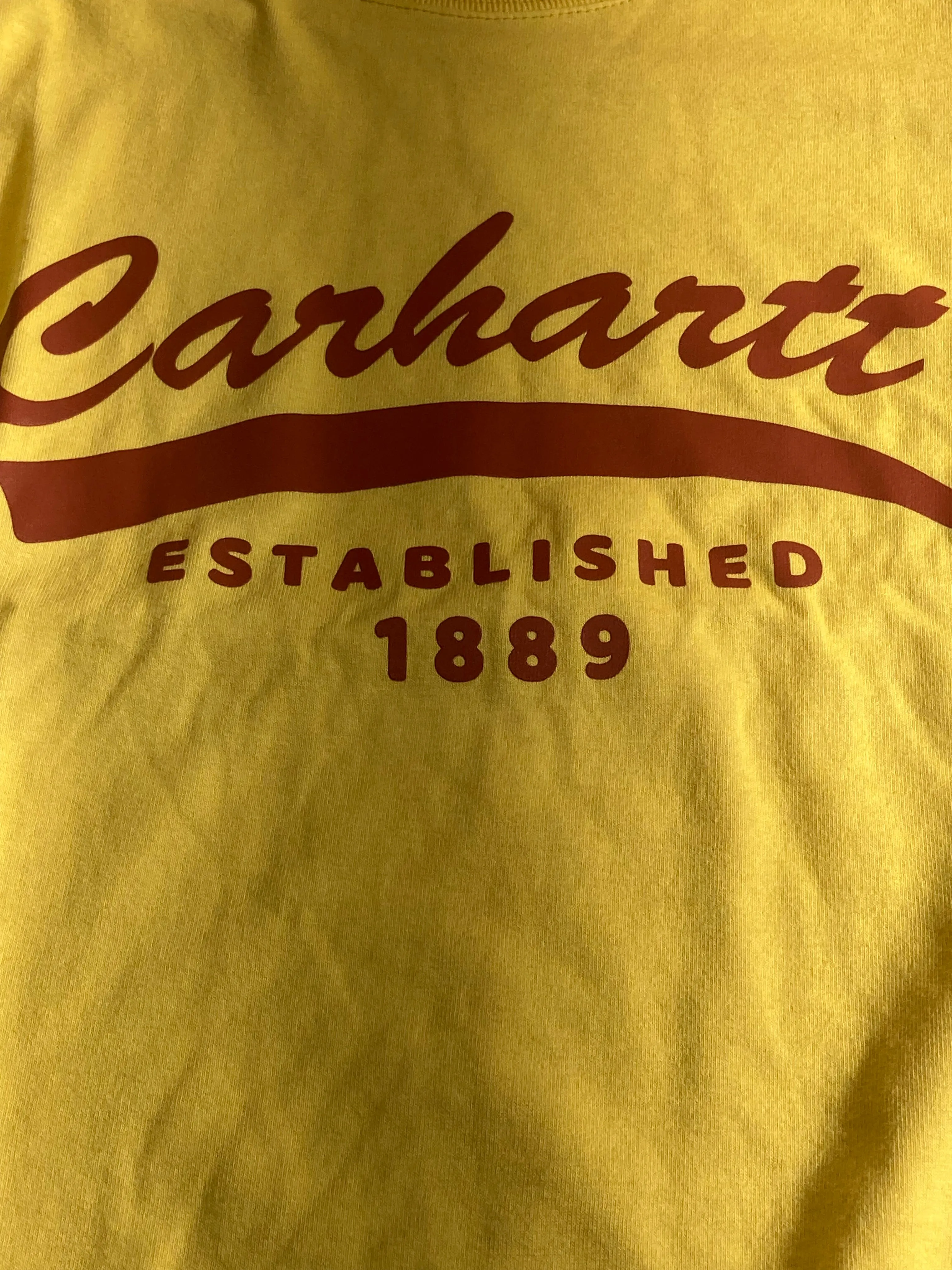 NEW! CARHARTT TK5714 Large L Lrg Relaxed Fit Adult Mens Short Sleeve Yellow T Shirt Tee Shirt