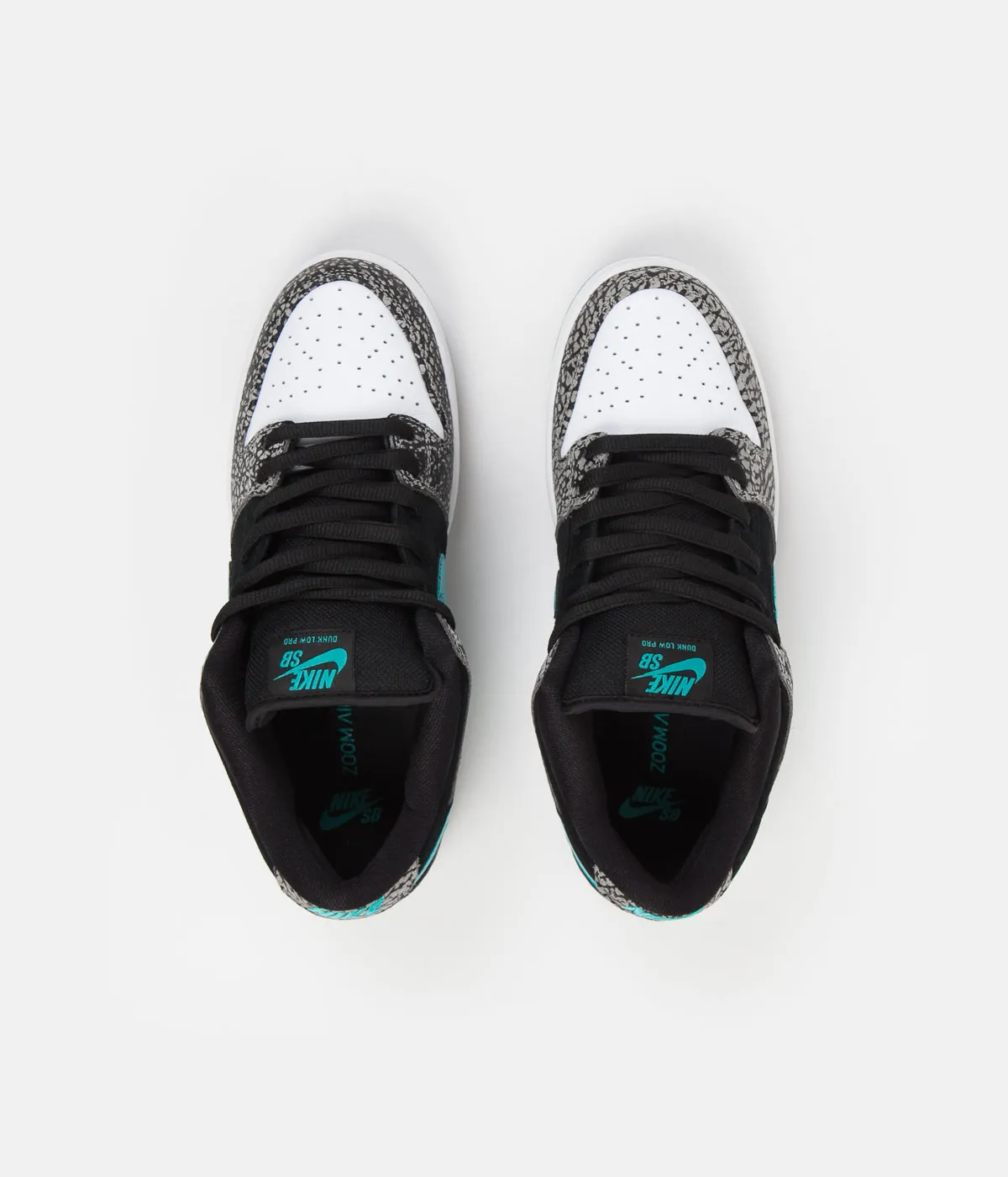 Nike SB Dunk Low Pro 'Elephant' Shoes - Medium Grey / Clear Jade - Black - White