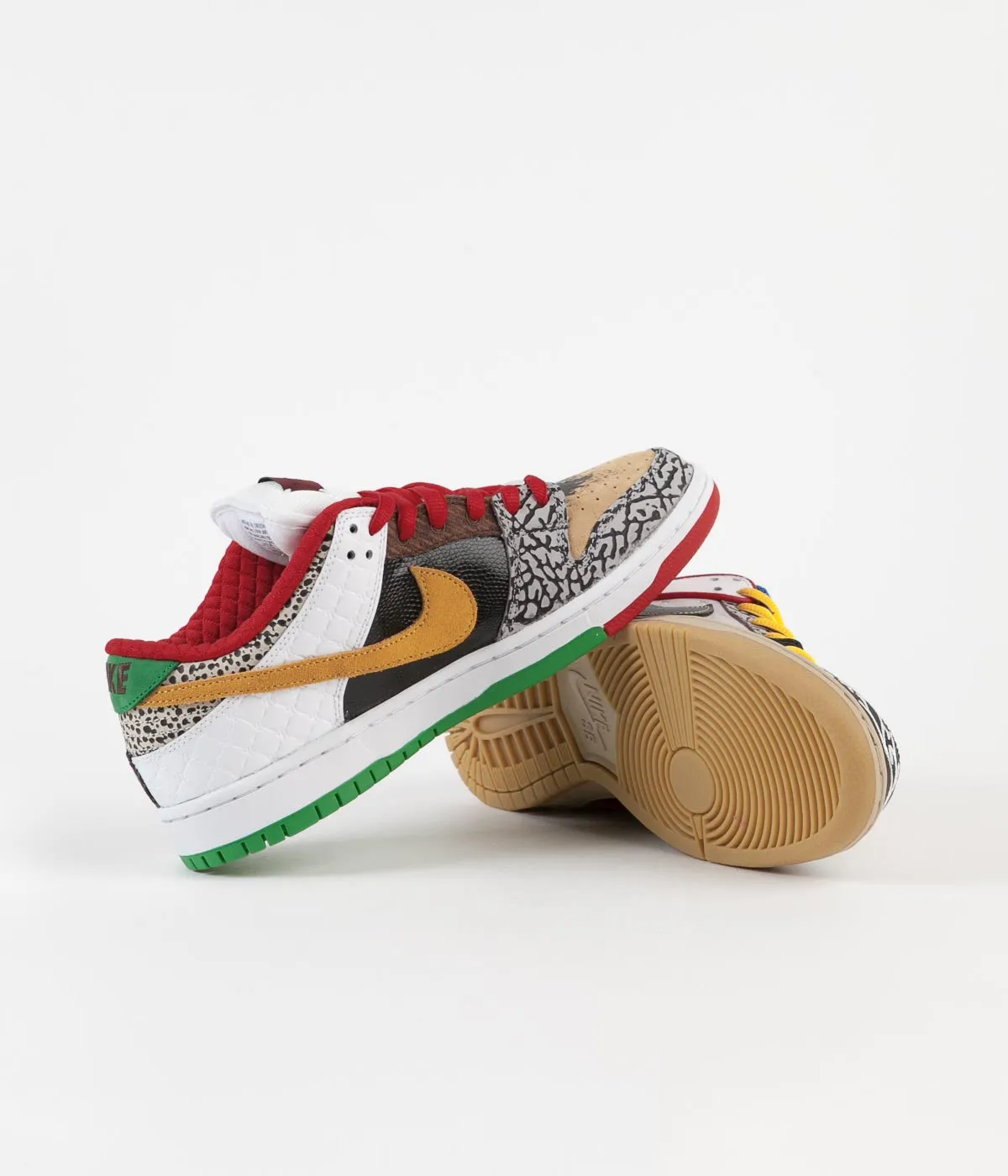 Nike SB Dunk Low Pro 'What The P-Rod' Shoes - Sport Red / Black - Varsity Maize - Volt