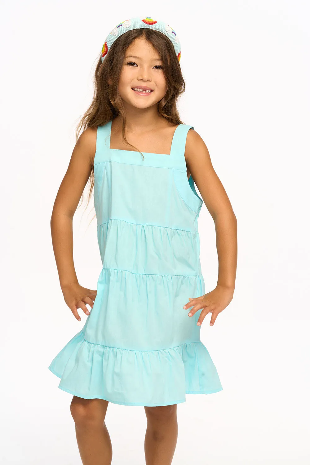 Nova Cotton Poplin Tank Dress - Clear Blue