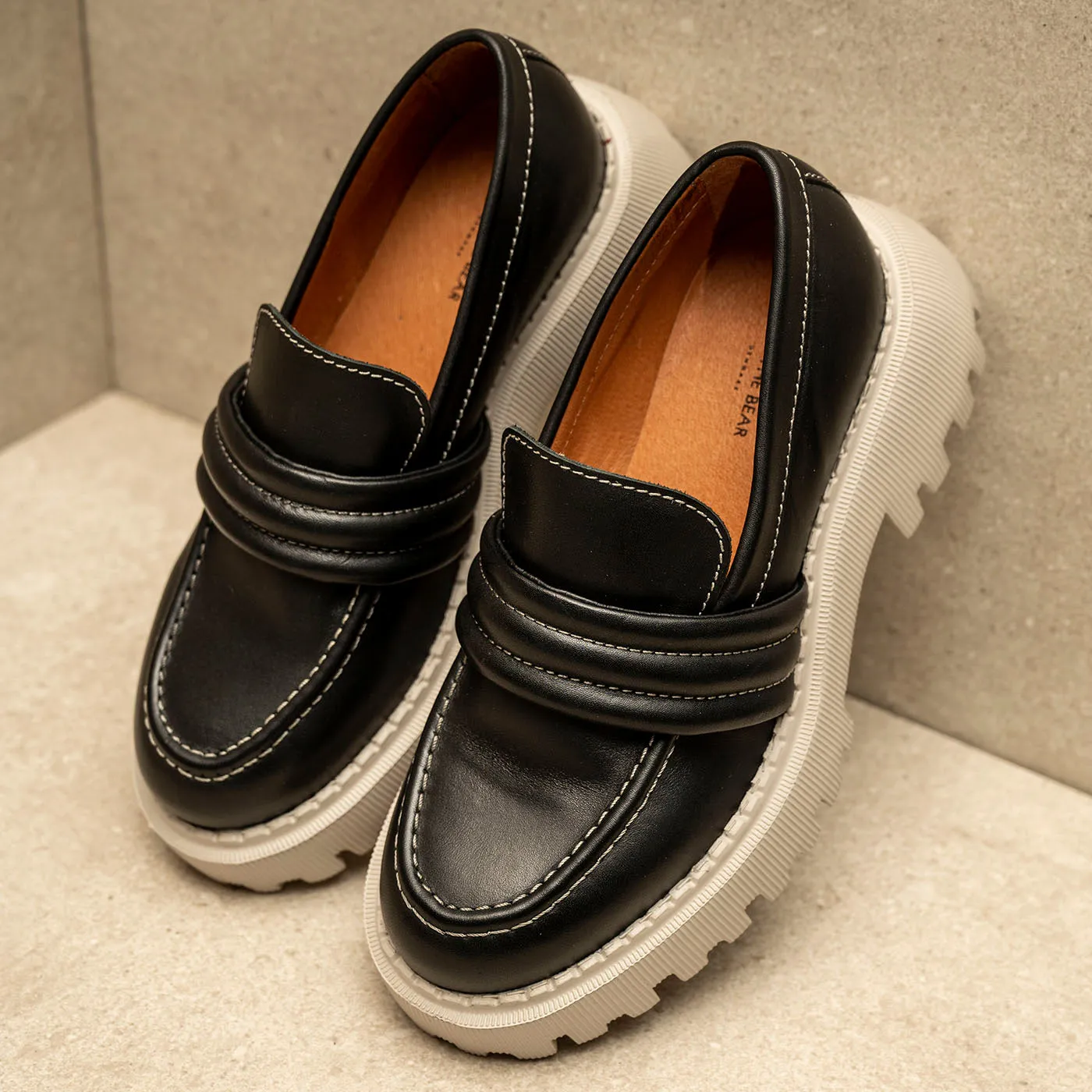 Posey loafer læder - BLACK CONTRAST