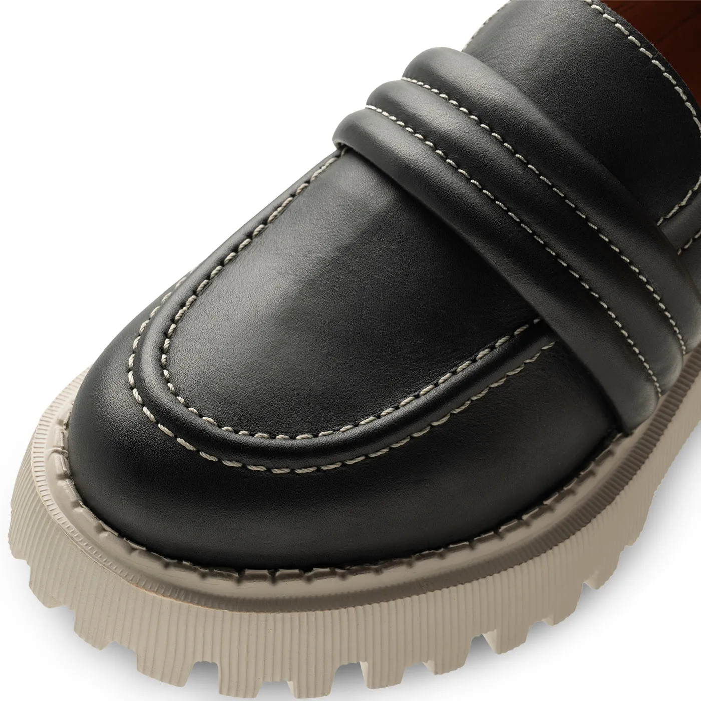 Posey loafer læder - BLACK CONTRAST