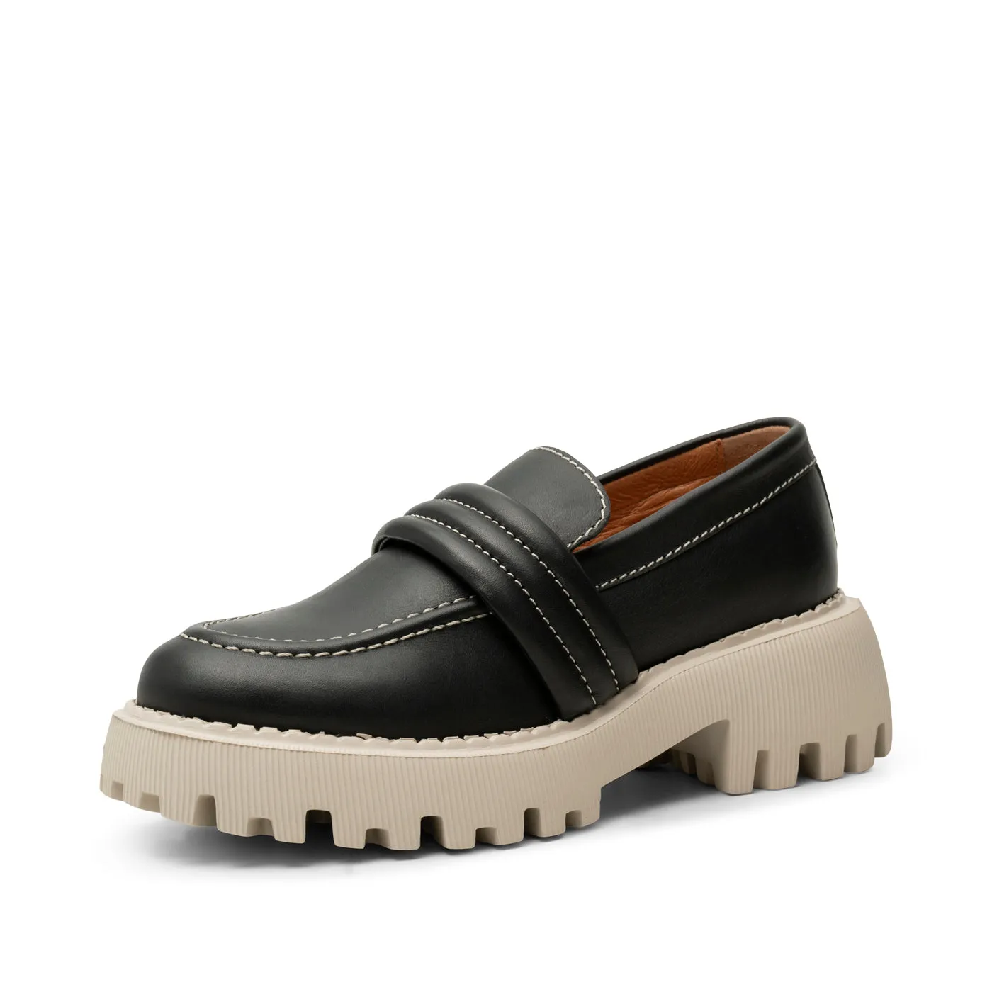 Posey loafer læder - BLACK CONTRAST