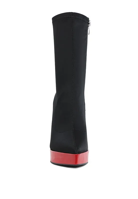 Rabha Contrasting Platform Detail Sock Boots
