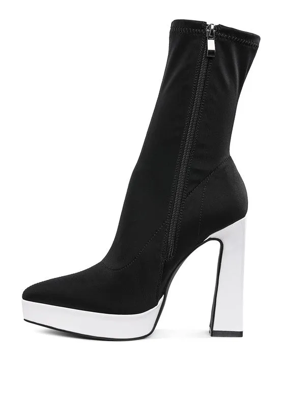 Rabha Contrasting Platform Detail Sock Boots