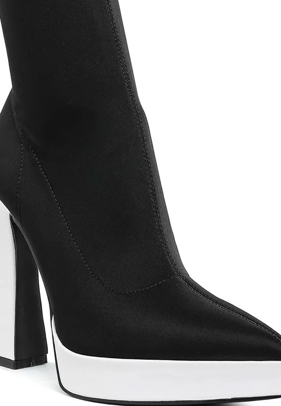 Rabha Contrasting Platform Detail Sock Boots