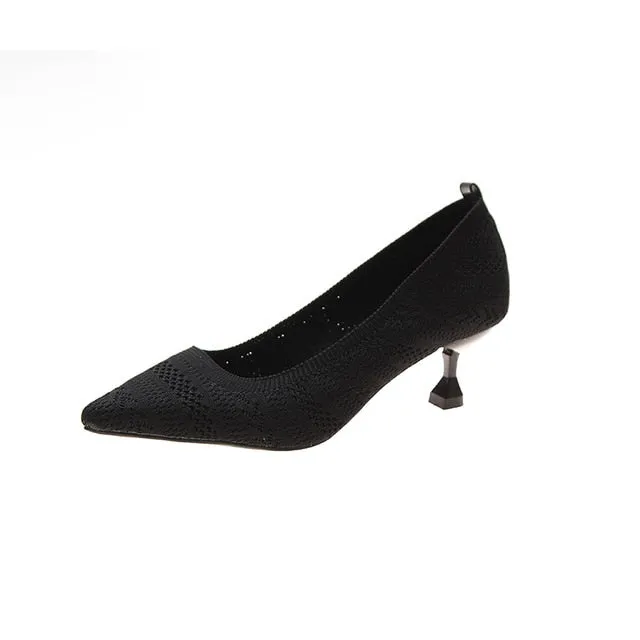 Red Black Pointed Toe Fetish Luxury Designer Woman Extreme Mules Super High Heels Women Sexy Shoes Ladies Pumps Flying weaving