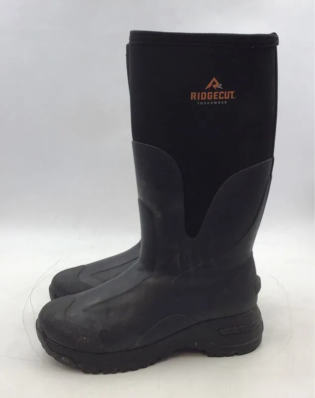 Ridgecut Toughwear Men's P-RGCINS Black Gray Mid-Calf Rain Boots - Size 9M