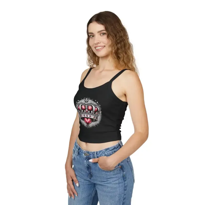 Royal Heart Crown Spaghetti Strap Tank