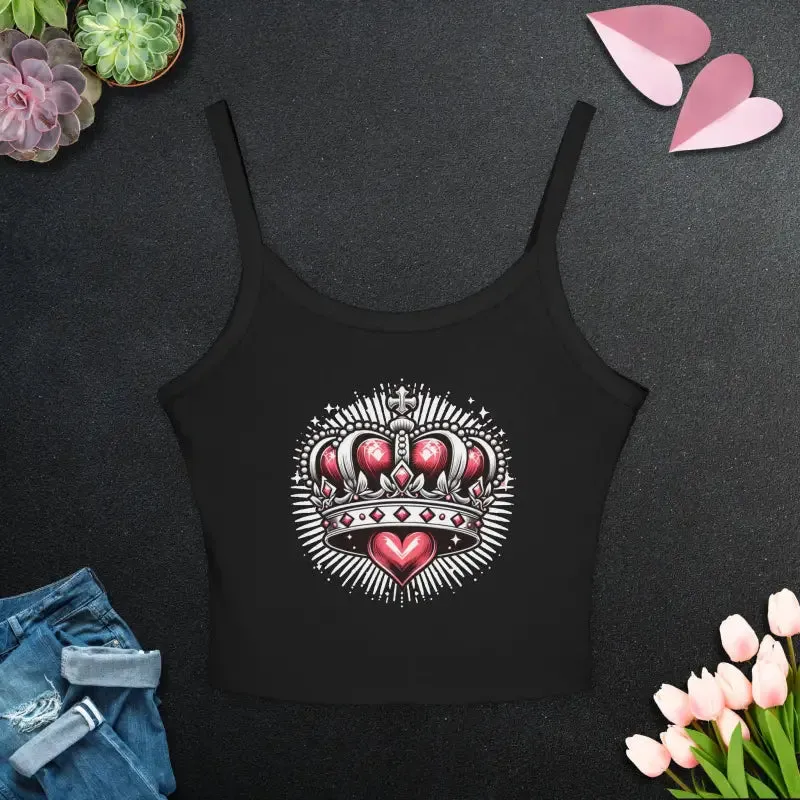 Royal Heart Crown Spaghetti Strap Tank