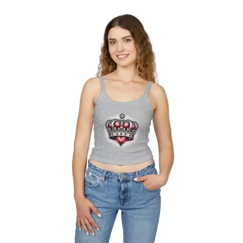 Royal Heart Crown Spaghetti Strap Tank
