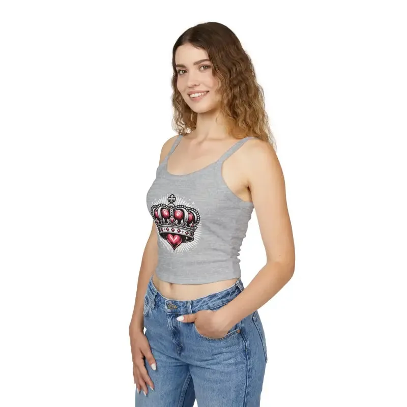 Royal Heart Crown Spaghetti Strap Tank