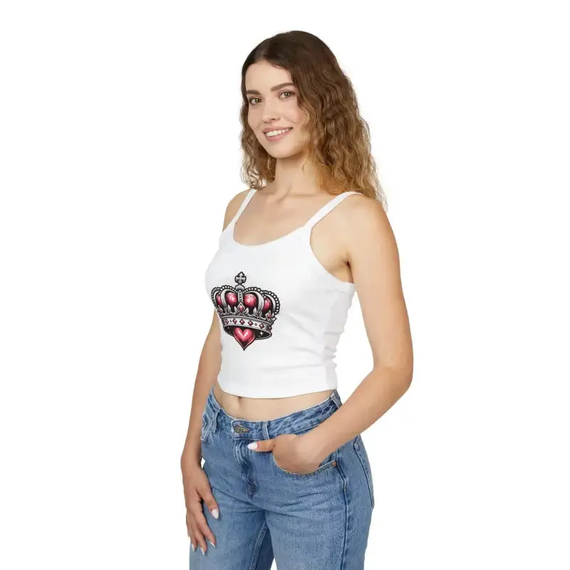Royal Heart Crown Spaghetti Strap Tank