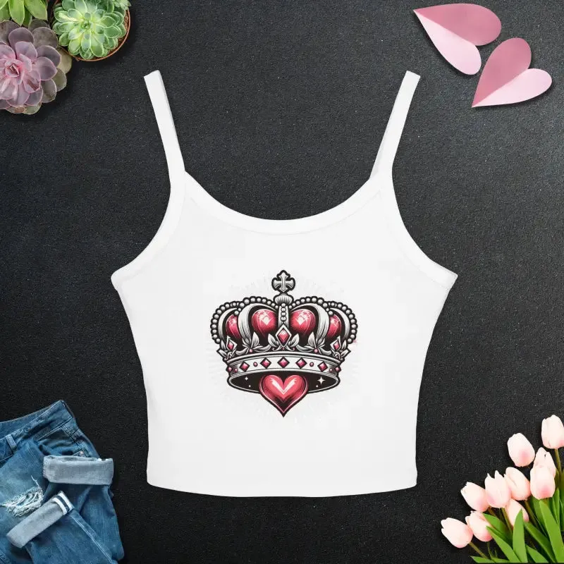 Royal Heart Crown Spaghetti Strap Tank