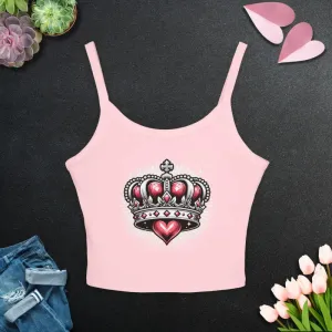 Royal Heart Crown Spaghetti Strap Tank