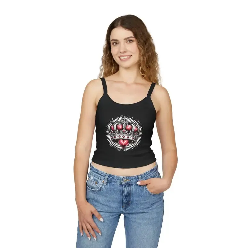 Royal Heart Crown Spaghetti Strap Tank