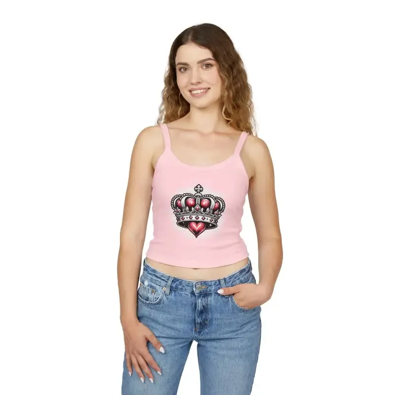Royal Heart Crown Spaghetti Strap Tank