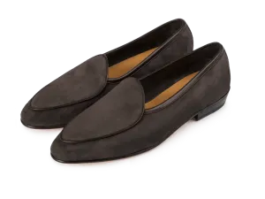 Sagan Classic Loafers in Bark Grey Asteria Suede with Leather Sole