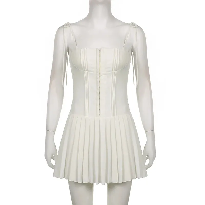 Sleeveless White Party Dress – Elegant & Chic