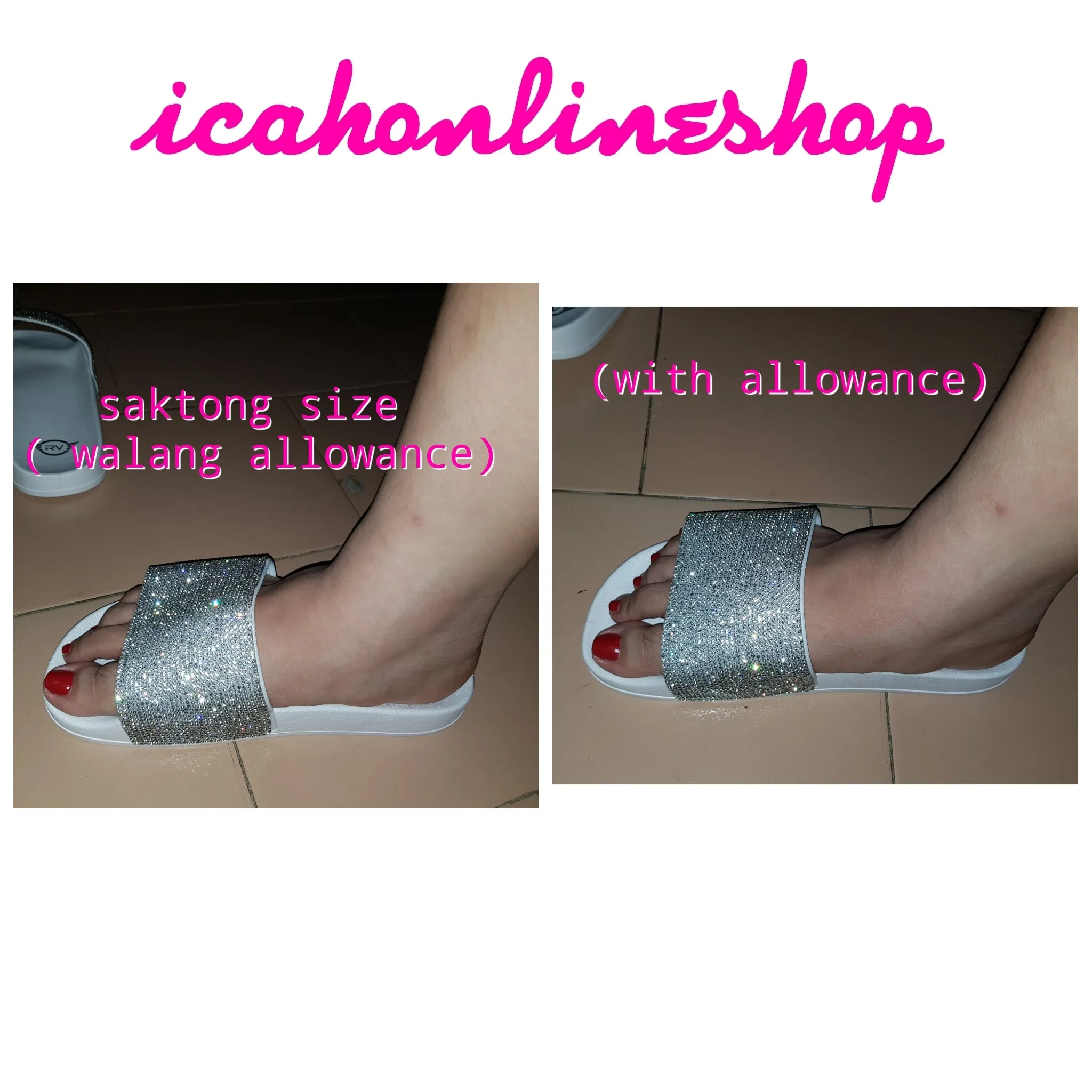 Soft Candy Pink Glittered Slides