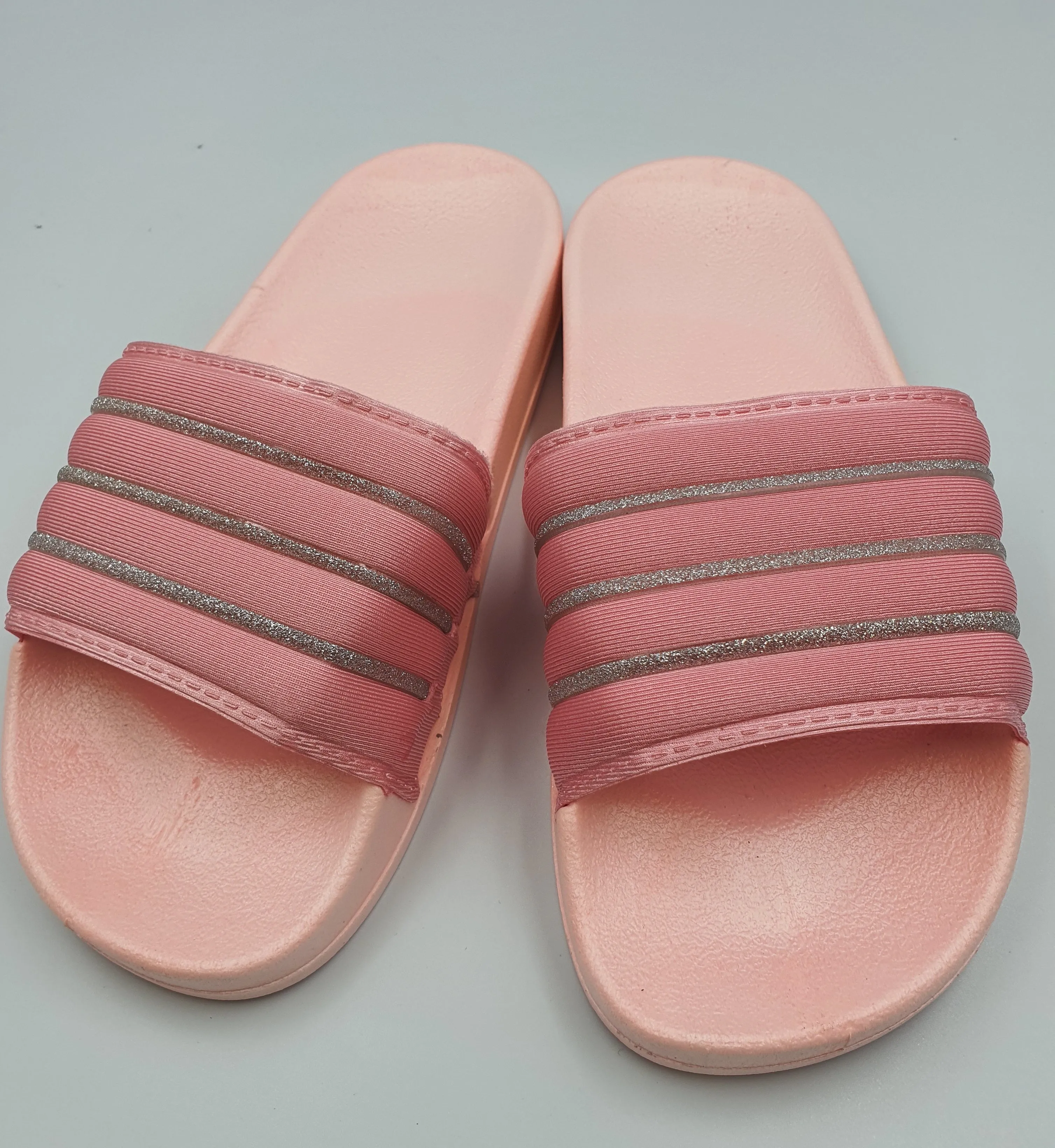 Soft Candy Pink Glittered Slides
