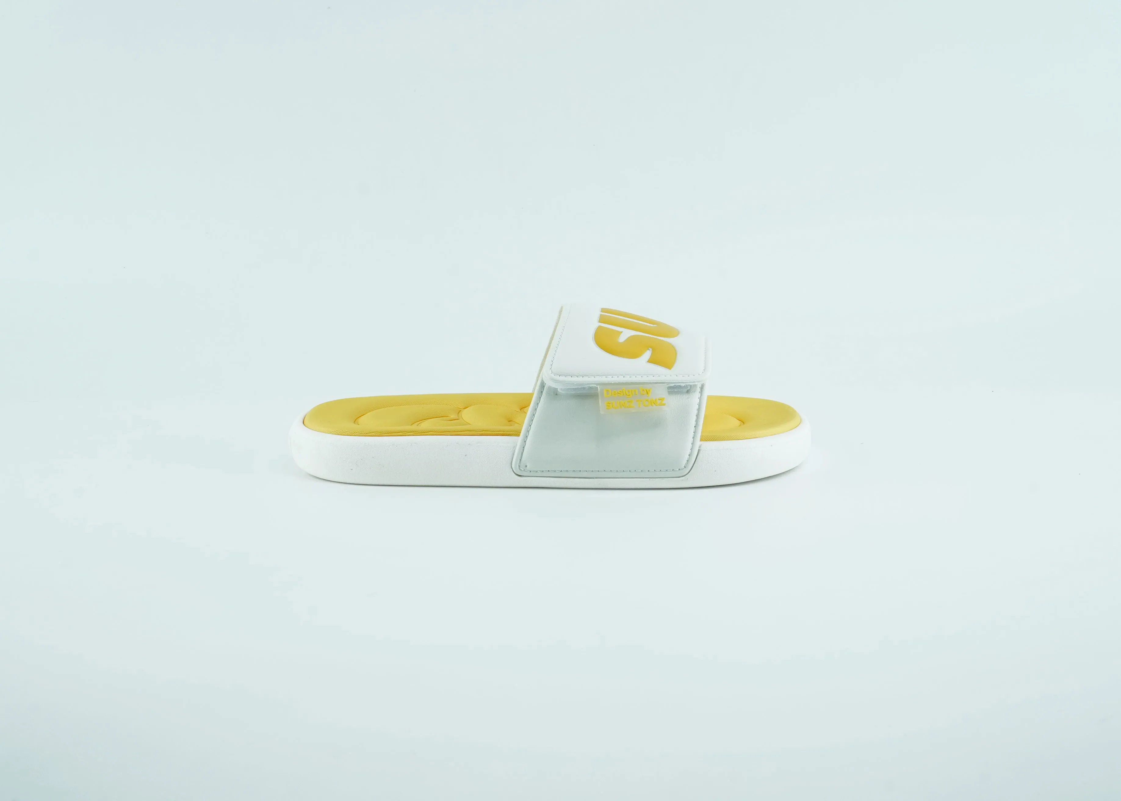 Suns and Tonz slides for men in yellow and white