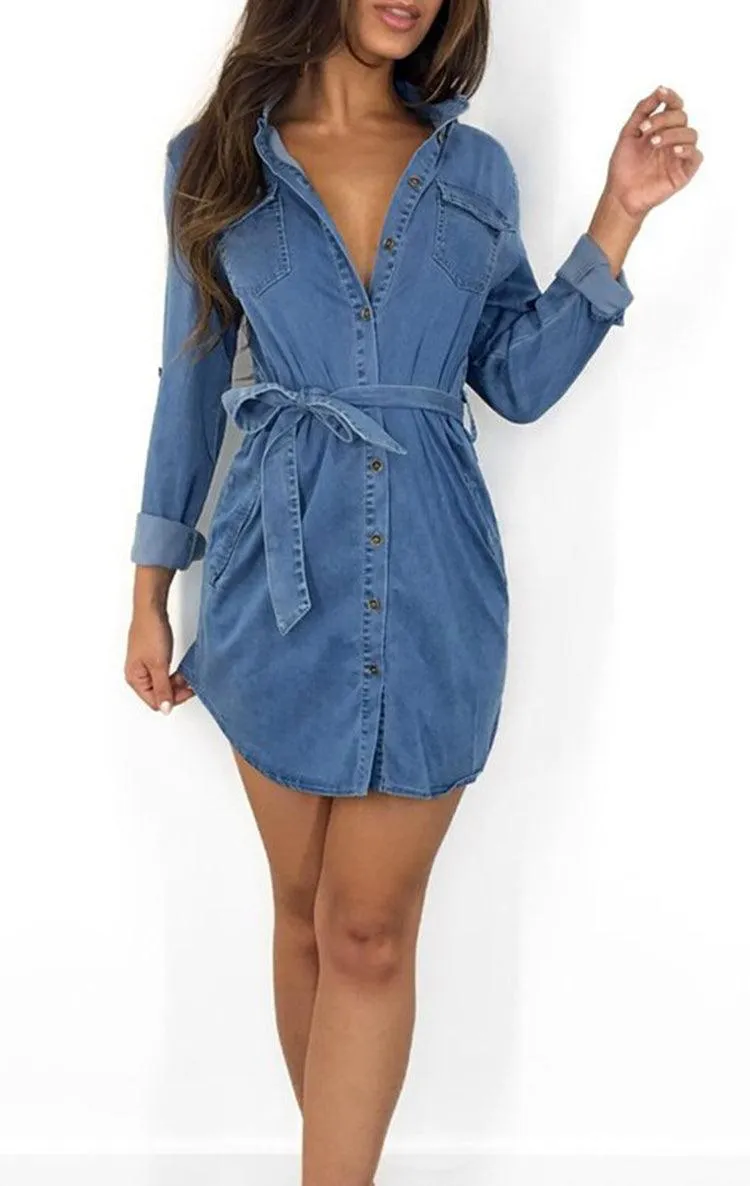 THE DENIM SASH DRESS