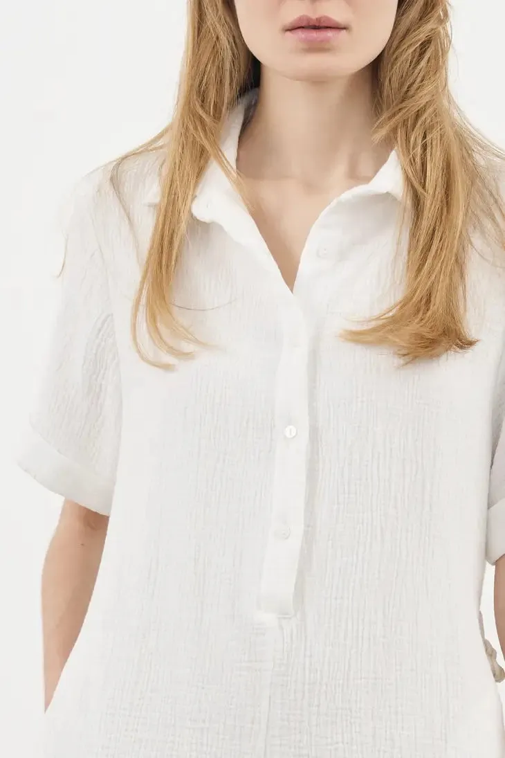 The Handloom Mia Romper White