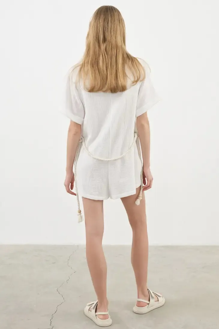 The Handloom Mia Romper White