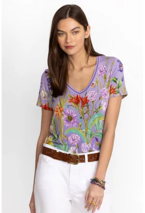 THE JANIE FAVORITE SHORT SLEEVE V‑NECK SWING TEE