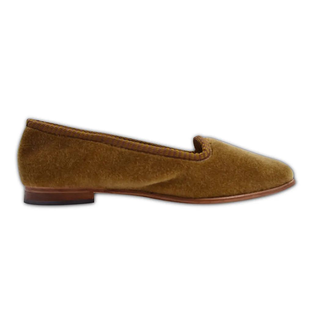 Velvet Loafers - Tan Khaki