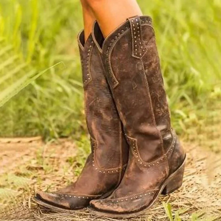 Women country cowgirls boots for bridesmaid dress short boots