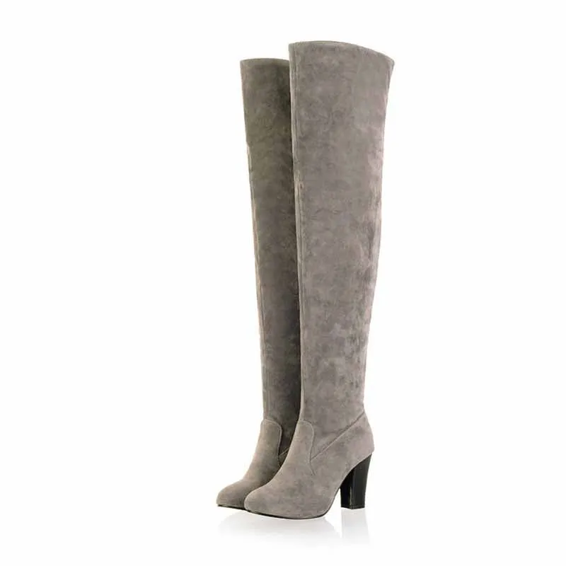 Women's suede over the knee long boots