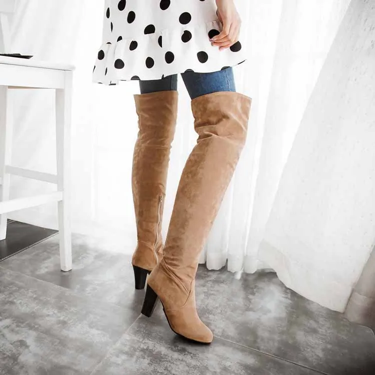 Women's suede over the knee long boots