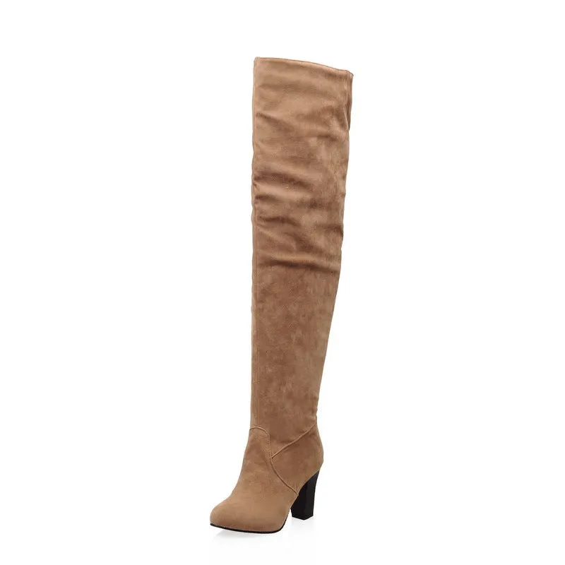 Women's suede over the knee long boots